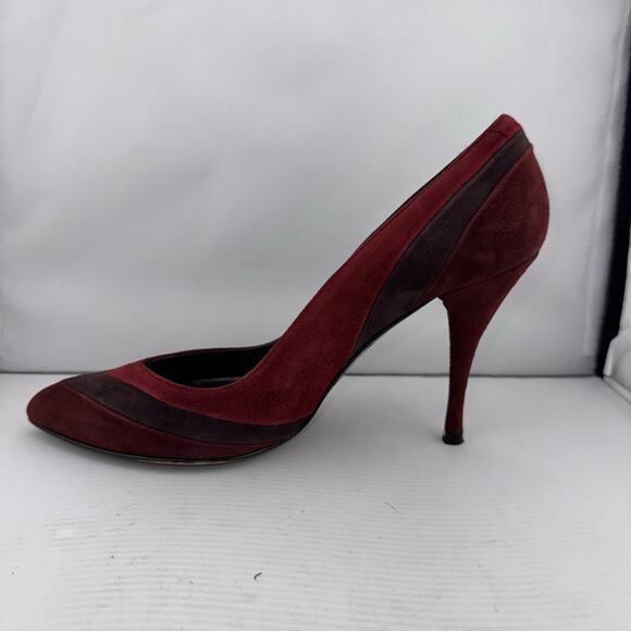 STUART WEITZMAN AUTH Womens Red Leather Suede Pumps Shoes Size 8M pointed toes - Picture 7 of 16